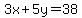 3x%2B5y=38