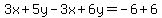 3x%2B5y-3x%2B6y=-6%2B6