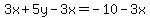 3x%2B5y-3x=-10-3x