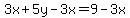 3x%2B5y-3x=9-3x
