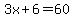 3x%2B6=60
