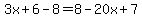 3x%2B6-8=8-20x%2B7
