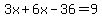 3x%2B6x-36=9