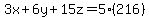 3x%2B6y%2B15z=5%28216%29