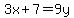 3x%2B7=9y