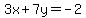 3x%2B7y=-2