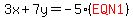 3x%2B7y=-5%28red%28EQN1%29%29