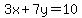3x%2B7y=10