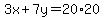 3x%2B7y=20%2A20