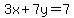 3x%2B7y=7