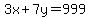3x%2B7y=999