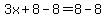 3x%2B8-8=8-8