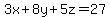 3x%2B8y%2B5z=27