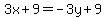 3x%2B9=-3y%2B9