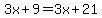 3x%2B9=3x%2B21%29