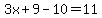 3x%2B9-10=11