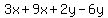 3x%2B9x%2B2y-6y