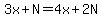 3x%2BN+=+4x%2B2N