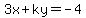 3x%2Bky=-4+