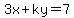 3x%2Bky=7