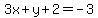 3x%2By%2B2=-3
