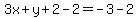 3x%2By%2B2-2=-3-2