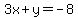 3x%2By=+-8