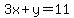 3x%2By=11