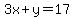 3x%2By=17