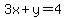 3x%2By=4