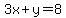 3x%2By=8