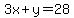 3x%2By+=+28