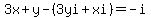 3x%2By-%283yi%2Bxi%29=-i