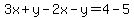 3x%2By-2x-y=4-5