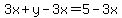 3x%2By-3x=5-3x