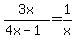 3x%2F%284x-1%29+=+1%2Fx