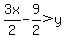 3x%2F2-9%2F2%3Ey