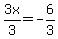 3x%2F3=-6%2F3
