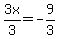 3x%2F3=-9%2F3