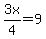 3x%2F4+=+9