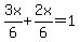 3x%2F6%2B2x%2F6=1