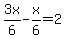 3x%2F6-x%2F6=2