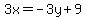 3x=-3y%2B9