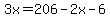 3x=206-2x-6