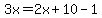 3x=2x%2B10-1