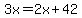 3x=2x%2B42