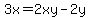 3x=2xy-2y