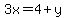 3x=4%2By