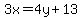 3x=4y%2B13