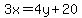 3x=4y%2B20